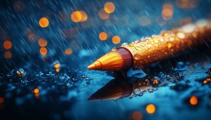 Rainy Pencil Macro Photography 4K Desktop Mobile Background Wallpaper