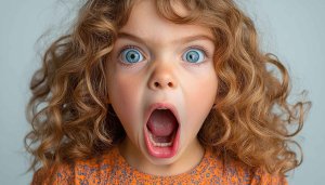 Surprised Girl Portrait Mobile Wallpaper, Open Mouth Expression Background