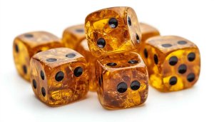 Amber Dice Still Life Wallpaper for Desktop Background or Mobile