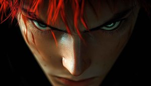 Anime Red Hair Character Close Up 4K Desktop Wallpaper