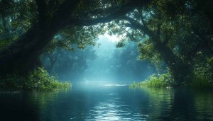 Tranquil Lake Forest 4K Desktop Background | Free Mobile Wallpaper