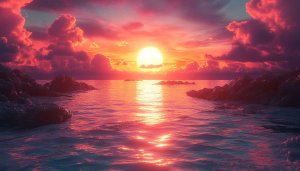 Ocean Sunset Wallpaper, Free Pink Clouds Landscape Backgrounds 4K