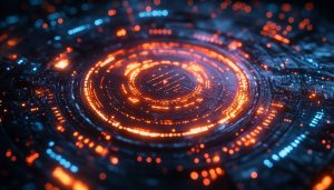 Abstract Orange Circuit Board Mobile Background - Free Tech Wallpaper