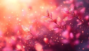 Pink Glitter Leaves Mobile Wallpaper, Free Desktop Background Sparkles
