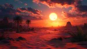 Vibrant Desert Sunset Scenery Mobile Wallpaper Free 4K Background