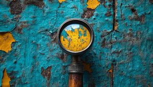 Cracked Wall Magnifying Glass Artistic Mobile Wallpaper Free Download