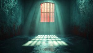 Prison Cell Window Light Rays Aesthetic 4K Desktop Wallpaper