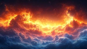 Fiery Sky 4K Desktop Wallpaper Orange Celestial Background Free