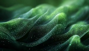 Abstract Green Waves Sparkles 4K Desktop Mobile Wallpaper Background