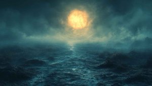 Dramatic Moonlight Ocean Mobile Wallpaper for Phone Background Aesthetic