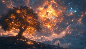 Tree of Life Galaxy Sky 4K Desktop Mobile Wallpaper