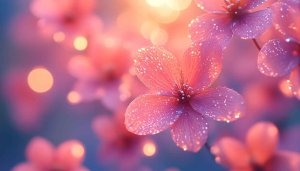 Pink Blossom Sparkle Mobile Wallpaper Free Floral Desktop Backgrounds