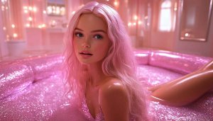 Pink Barbiecore Aesthetic Mobile Wallpaper Glittery Pink Hair Girl