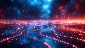 Futuristic Glowing Digital Landscape 4K Desktop Wallpaper Background