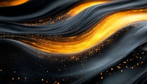 Abstract Black Gold Waves 4K Mobile Wallpaper for Free