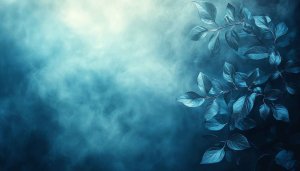 Free Blue Leaves Desktop Wallpaper, Moody Mobile Background No Sign Up