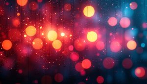 Abstract Red and Blue Bokeh Lights 4K Desktop Wallpaper