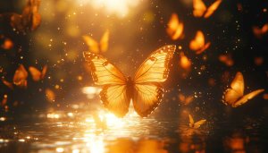 Golden Butterfly Desktop Background - Free Mobile Wallpaper 4K