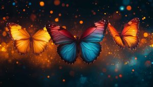 Colorful Butterfly Wings Art 4K Desktop Wallpaper, Mobile Background