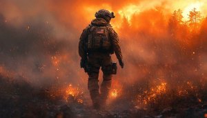 American Soldier Under Fire 4K Desktop Wallpaper Mobile Background