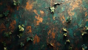 Green Textured Wall Aesthetic Wallpaper for Desktop and Mobile Use