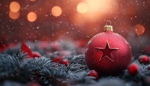 Festive Christmas Ornament Sparkle 4K Desktop Wallpaper Holiday Season Decor