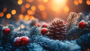 Festive Holiday Season Pinecone Christmas Desktop Wallpaper Free
