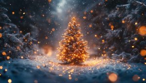 Free Christmas Tree 4K Wallpaper Snowy Winter Holiday Background