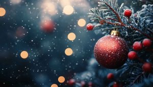 Sparkling Red Christmas Ornament Mobile Wallpaper, Festive Holiday Background