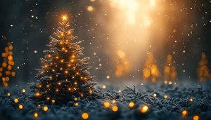 Glowing Christmas Tree Lights 4K Mobile Wallpaper Festive Holiday Season
