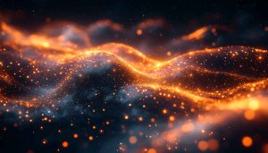 Orange Sparkling Particles Space 4K Desktop Wallpaper, Galaxy Background