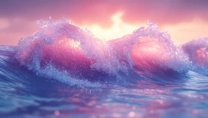 Ocean Wave Aesthetic Wallpaper Pink Sunset Mobile Background Free