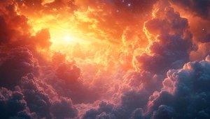 Fiery Clouds 4K Desktop Background Aesthetic Orange Sky Wallpaper