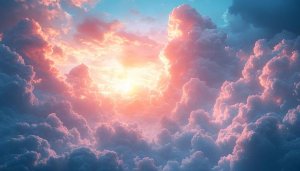 Dreamy Clouds with Sunlight 4K Desktop Background Mobile Wallpaper