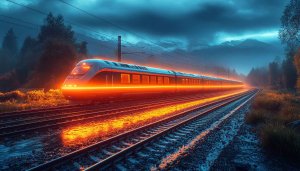 Futuristic High-Speed Train 4K Wallpaper for Desktop and Mobile