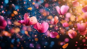 Pink Floral Petals Confetti 4K Desktop & Mobile Wallpaper