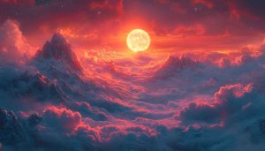 Full Moon Red Sky 4K Wallpaper Mobile Desktop Backgrounds