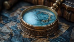 Antique Map Compass Still Life Free Desktop Wallpaper