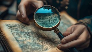 Antique Book 4K Wallpaper, Magnifying Glass Mobile Background, Free
