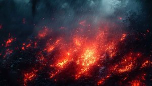 Dramatic Firestorm Mobile Wallpaper, Red Burning Embers Phone Background