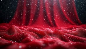 Luxurious Red Fabric Texture Sparkling Glitter 4K Desktop Wallpaper