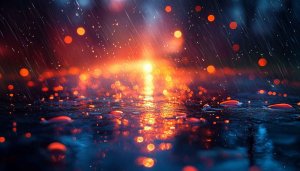 Rainy Night City Bokeh 4K Mobile Phone Wallpaper Background