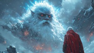 Epic Mountain God Giant 4K Desktop Background Fantasy Wallpaper