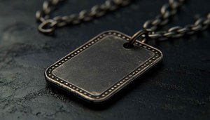 Metal Military Dog Tag on Chain Mobile Wallpaper Background