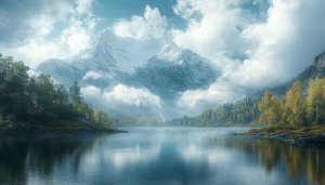 Snow Mountain Lake Mobile Wallpaper 4K Desktop Background Nature Scenery