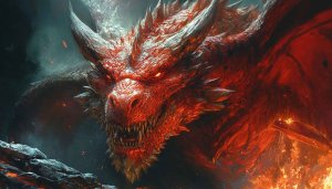 Red Dragon Wallpaper 4K - Fantasy Creature Mobile Background