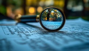 Magnifying Glass on Document Desktop Wallpaper, Free Data Analysis Background