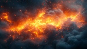 Fiery Nebula Galaxy Mobile Wallpaper, Dark Space 4K Background