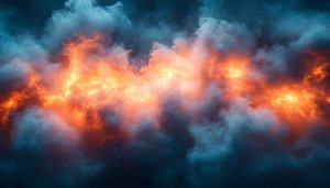 Fiery Orange Clouds Nebula Galaxy 4K Desktop Mobile Backgrounds