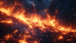 Fiery Galaxy Space Art 4K Wallpaper for Desktop Backgrounds